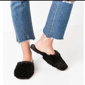 Urban Outfitters Faux Fur Mule Slides